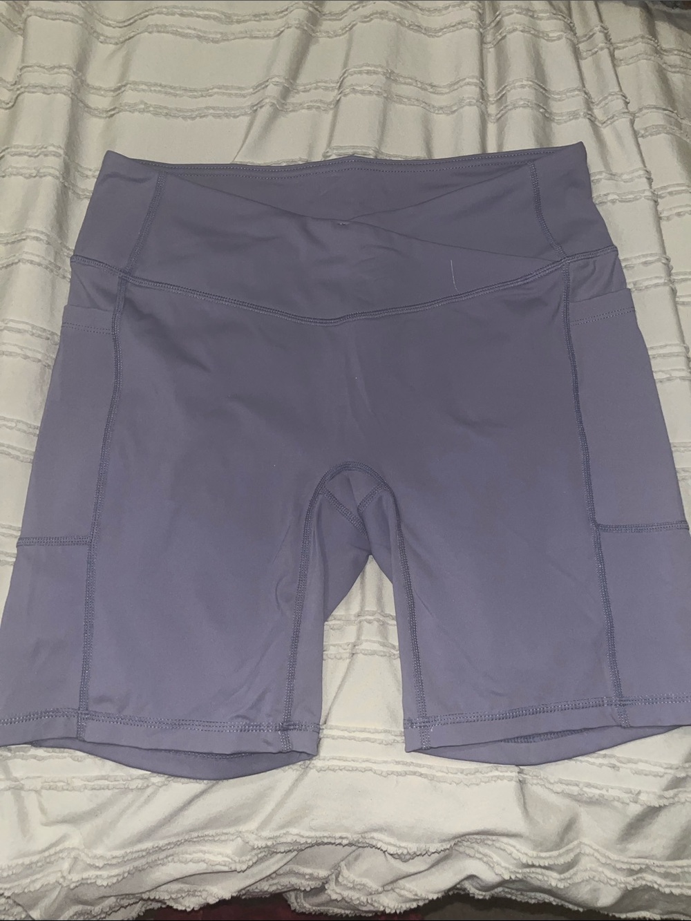 High-Rise Lavender Bike Shorts with Supportive Waistband